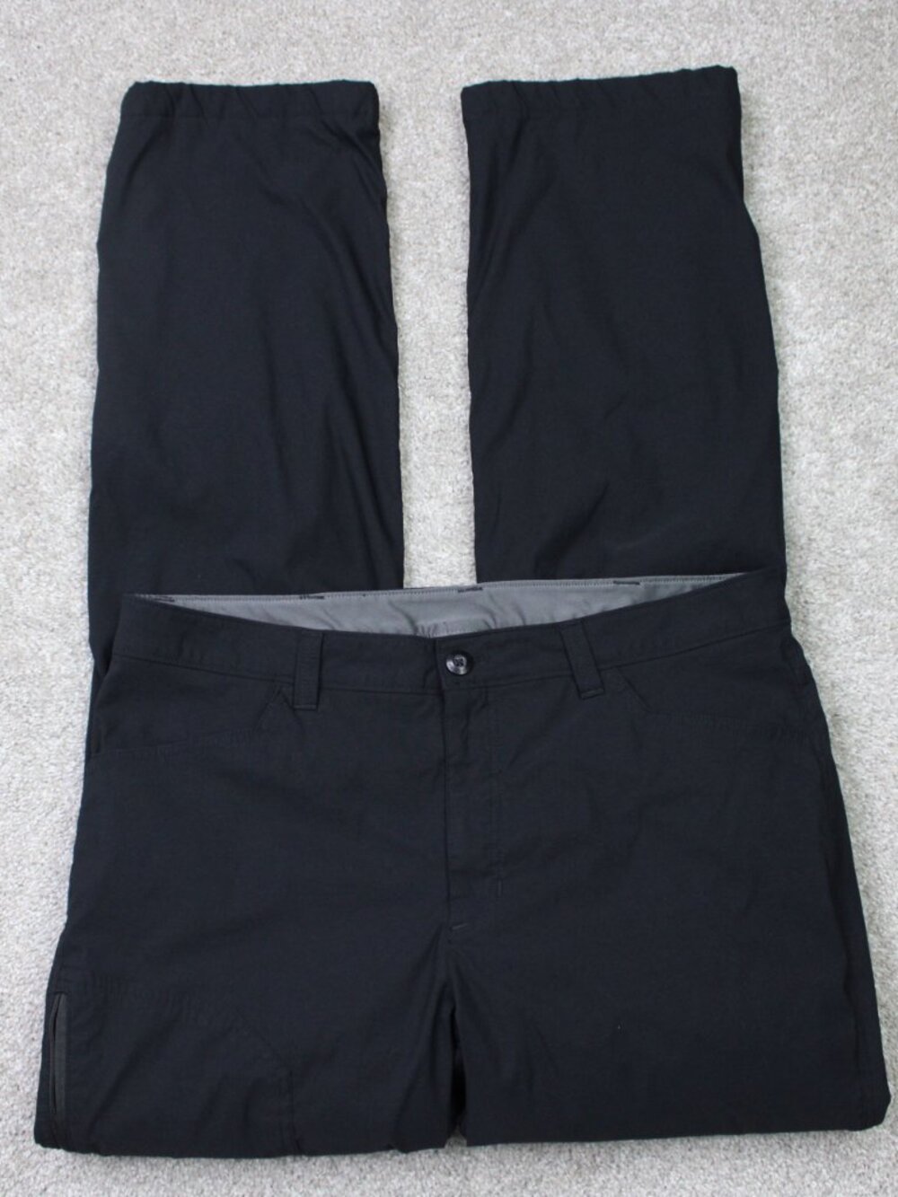 Eddie Bauer Pants Mens 36x34 Black Fleece Lined Tech Nylon Stretch Cargo Pocket